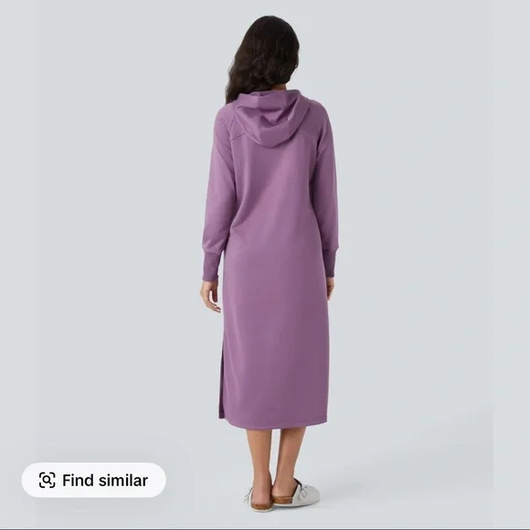 Purple Hooded Midi Dress - Halara TikTok Brand Pre-Owned Like New - Picture 4 of 12
